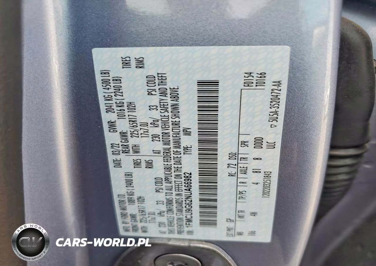 2022 Ford Escape Se VIN:1FMCU9G62NUA66982 - 12