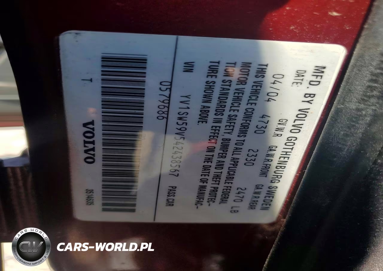2004 Volvo V70 Fwd VIN:YV1SW59V542438567 - 12