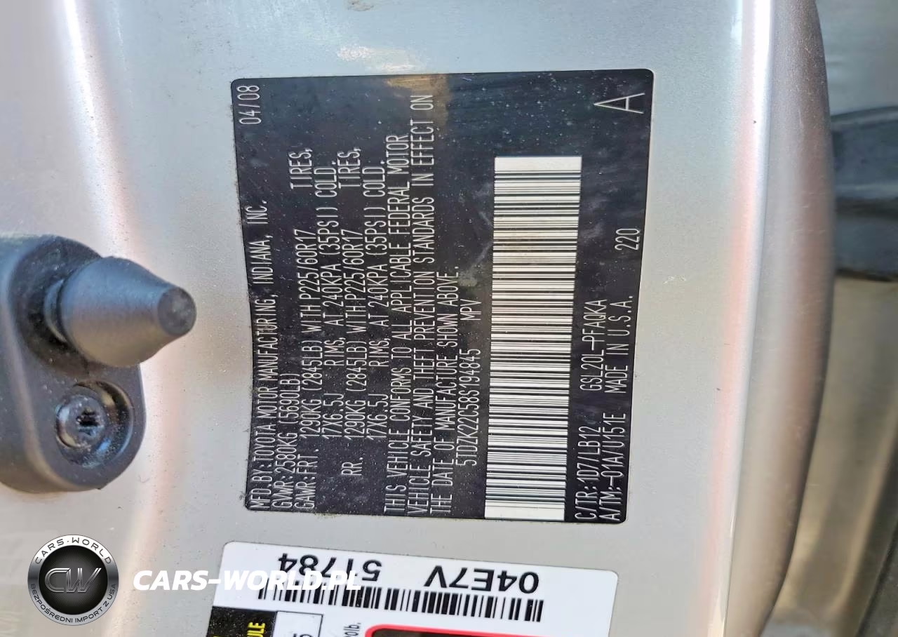 2008 Toyota Sienna Xle VIN:5TDZK22C58S194845 - 13