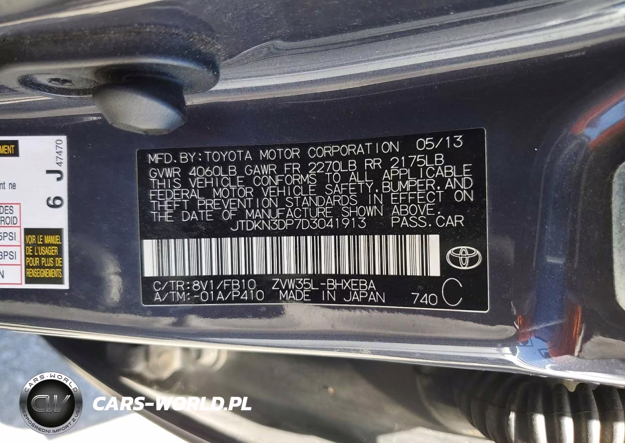 2013 Toyota Prius Plug-In Hybrid Base VIN:JTDKN3DP7D3041913 - 12