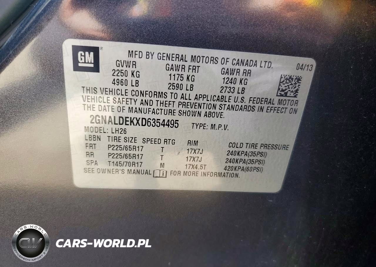2013 Chevrolet Equinox VIN:2GNALDEKXD6354495 - 13