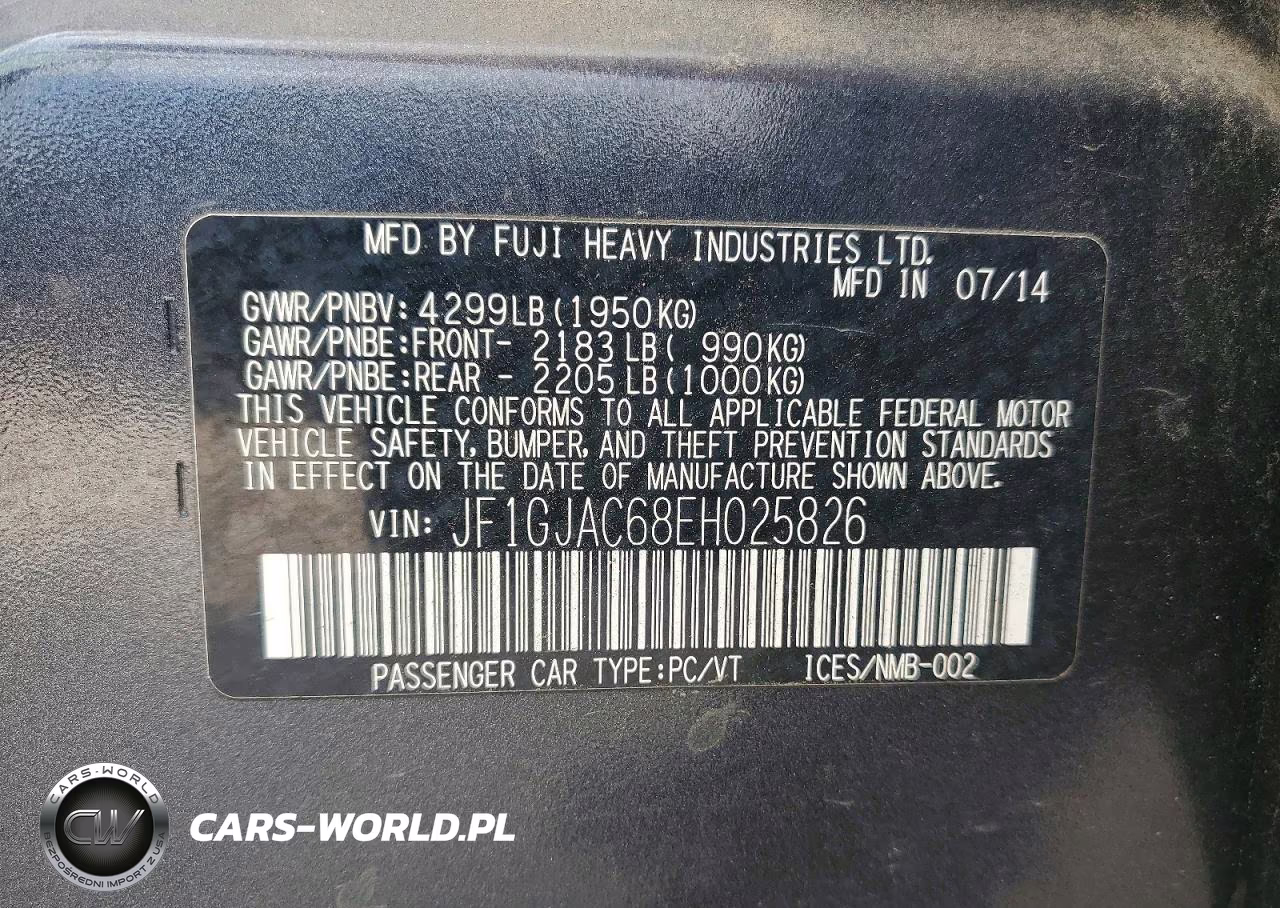 2014 Subaru Impreza Premium VIN:JF1GJAC68EH025826 - 12