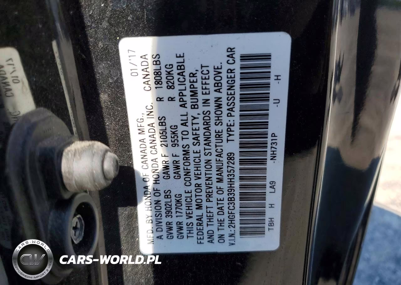 2017 Honda Civic Ex VIN:2HGFC3B39HH357289 - 13