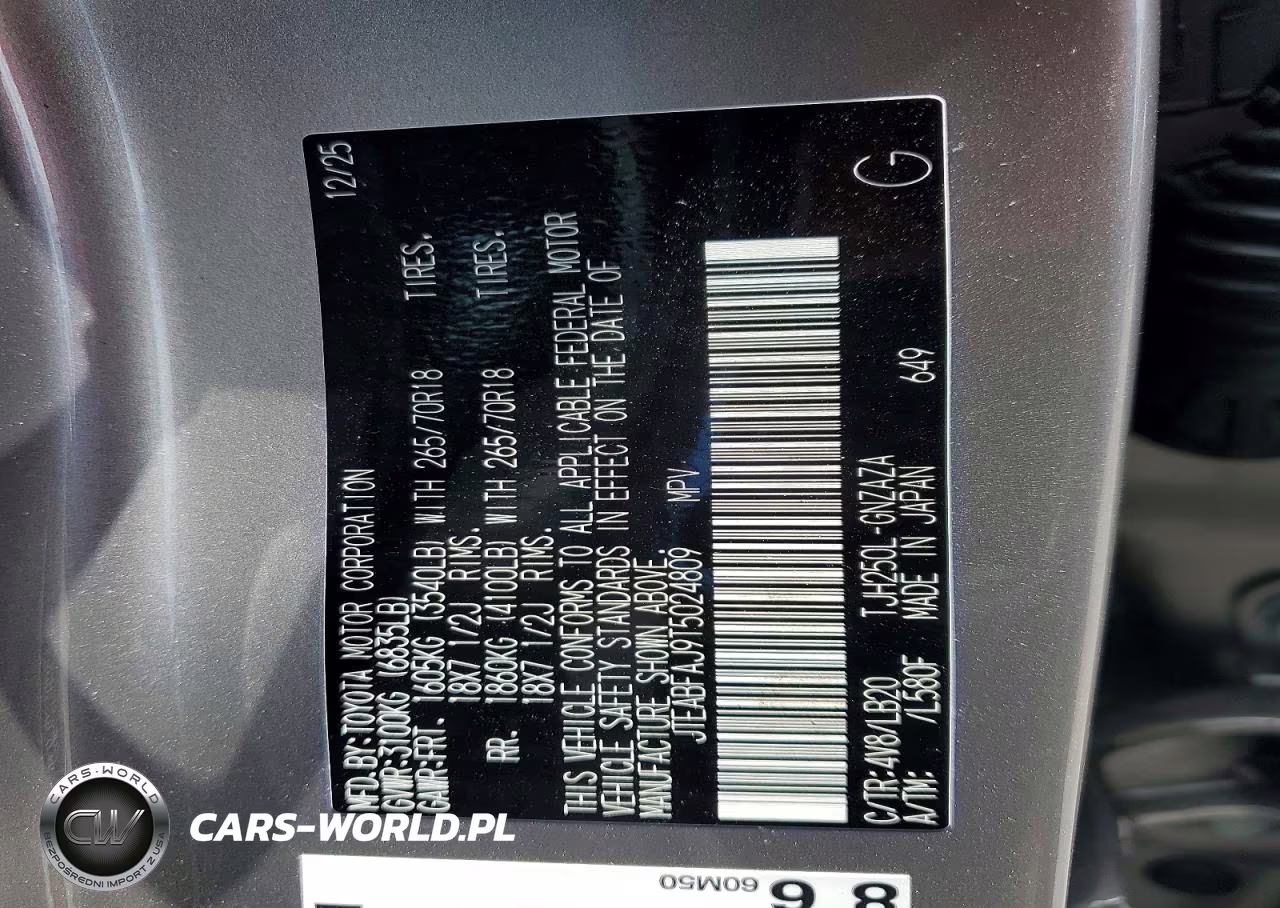 2026 Toyota Land Cruiser Base VIN:JTEABFAJ9T5024809 - 14