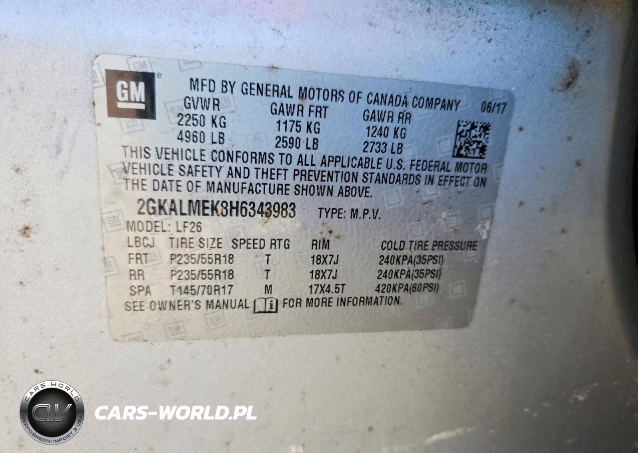 2017 GMC Terrain Sle VIN:2GKALMEK8H6343983 - 12