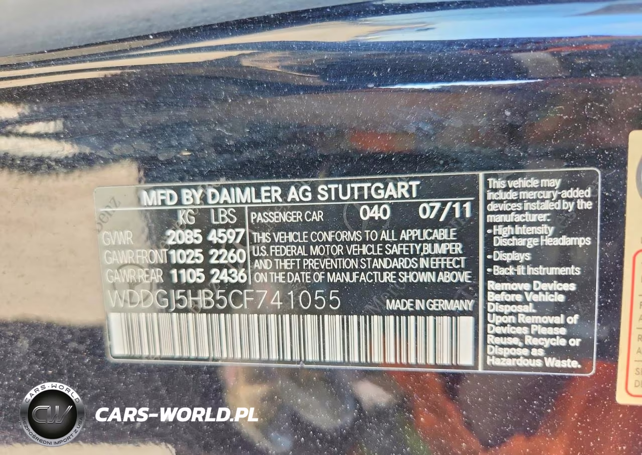 2012 Mercedes-Benz C 350 VIN:WDDGJ5HB5CF741055 - 12