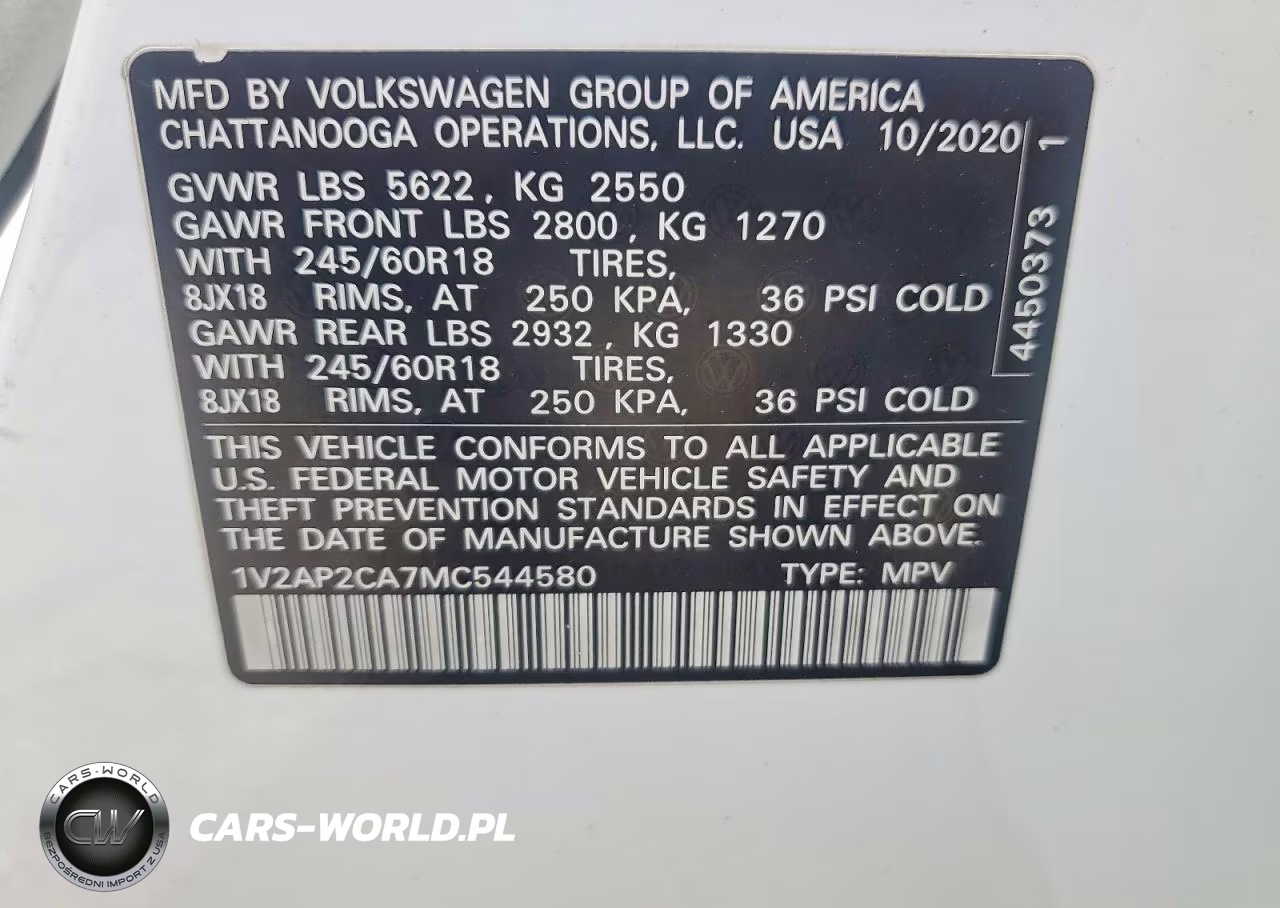 2021 Volkswagen Atlas S VIN:1V2AP2CA7MC544580 - 13