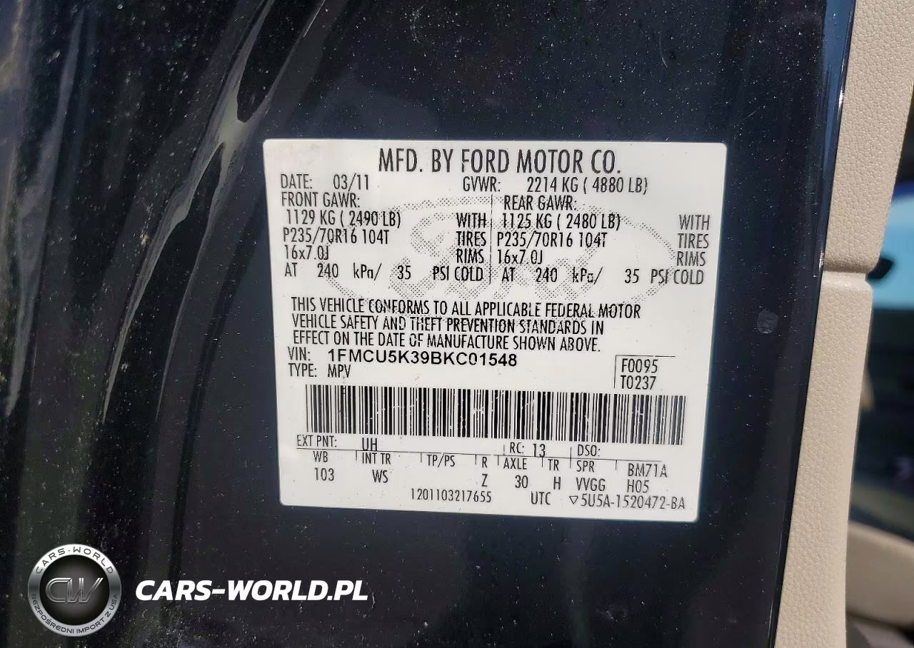 2011 Ford Escape Hybrid VIN:1FMCU5K39BKC01548 - 13