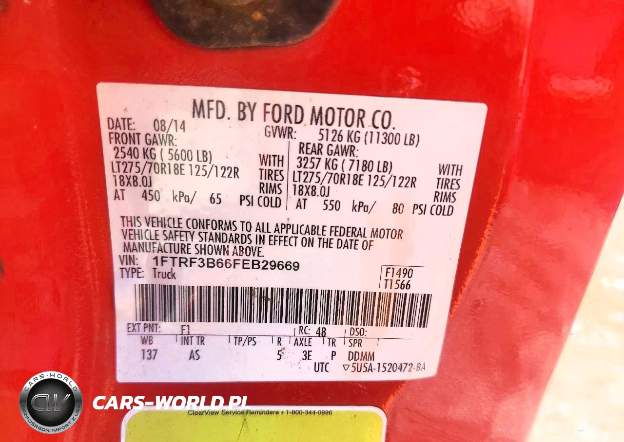 2015 Ford F350 Super Duty VIN:1FTRF3B66FEB29669 - 12
