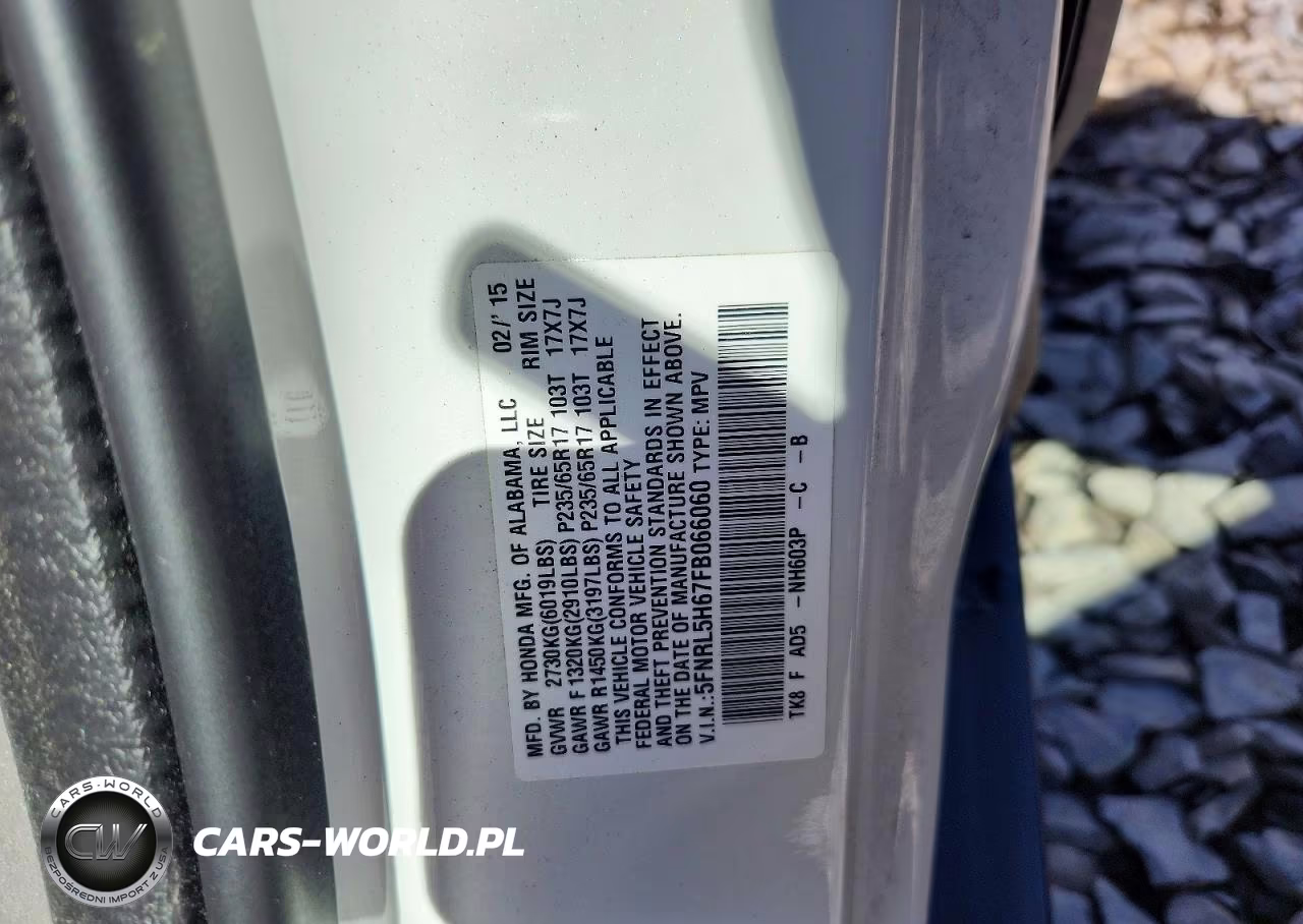 2015 Honda Odyssey Exl VIN:5FNRL5H67FB066060 - 13