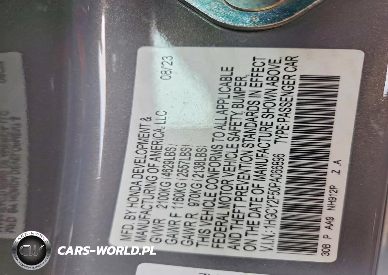 2023 HONDA ACCORD HYBRID SPORT VIN:1HGCY2F50PA066896 - 12