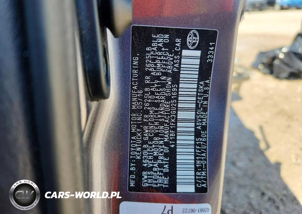 2016 Toyota Camry Se VIN:4T1BF1FK3GU251695 - 13