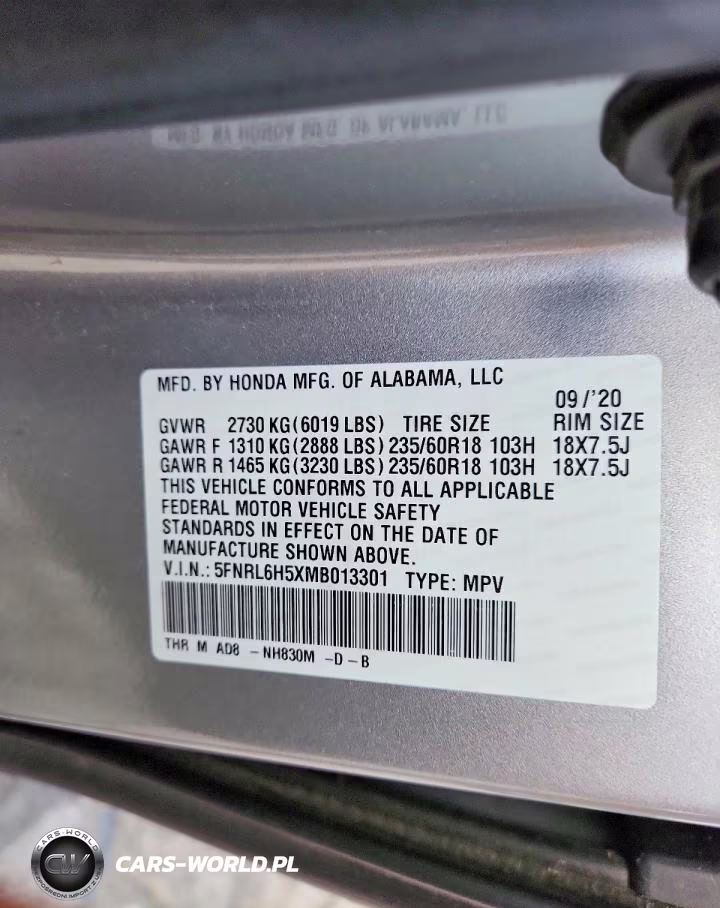2021 Honda Odyssey Ex VIN:5FNRL6H5XMB013301 - 13