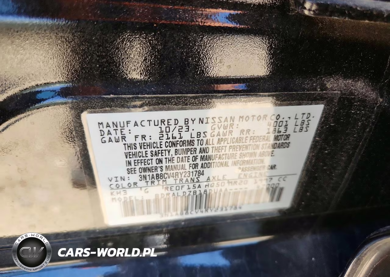 2024 Nissan Sentra Sv VIN:3N1AB8CV4RY231784 - 12