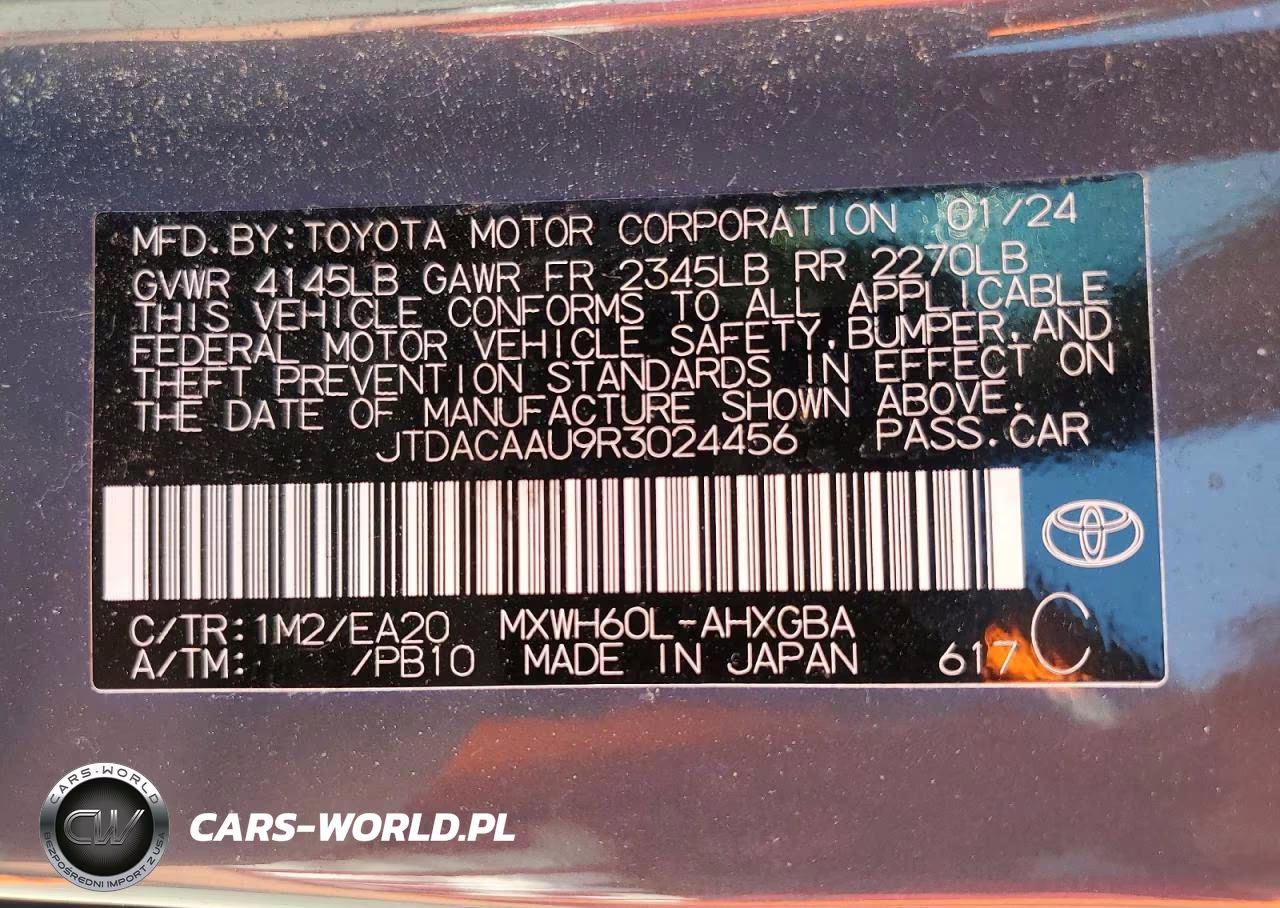 2024 Toyota Prius Xle VIN:JTDACAAU9R3024456 - 12