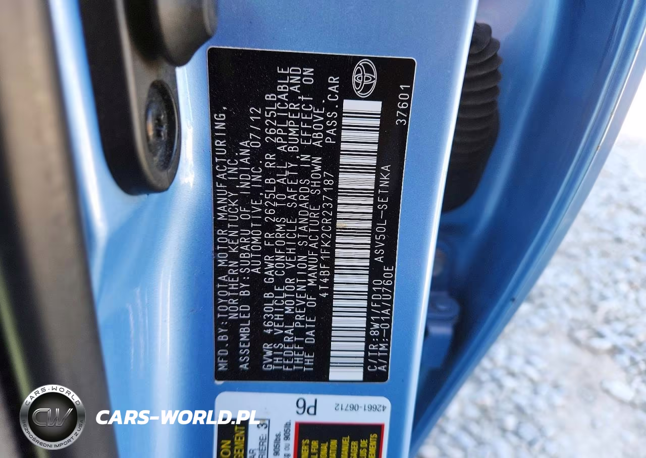 2012 Toyota Camry Le VIN:4T4BF1FK2CR237187 - 13