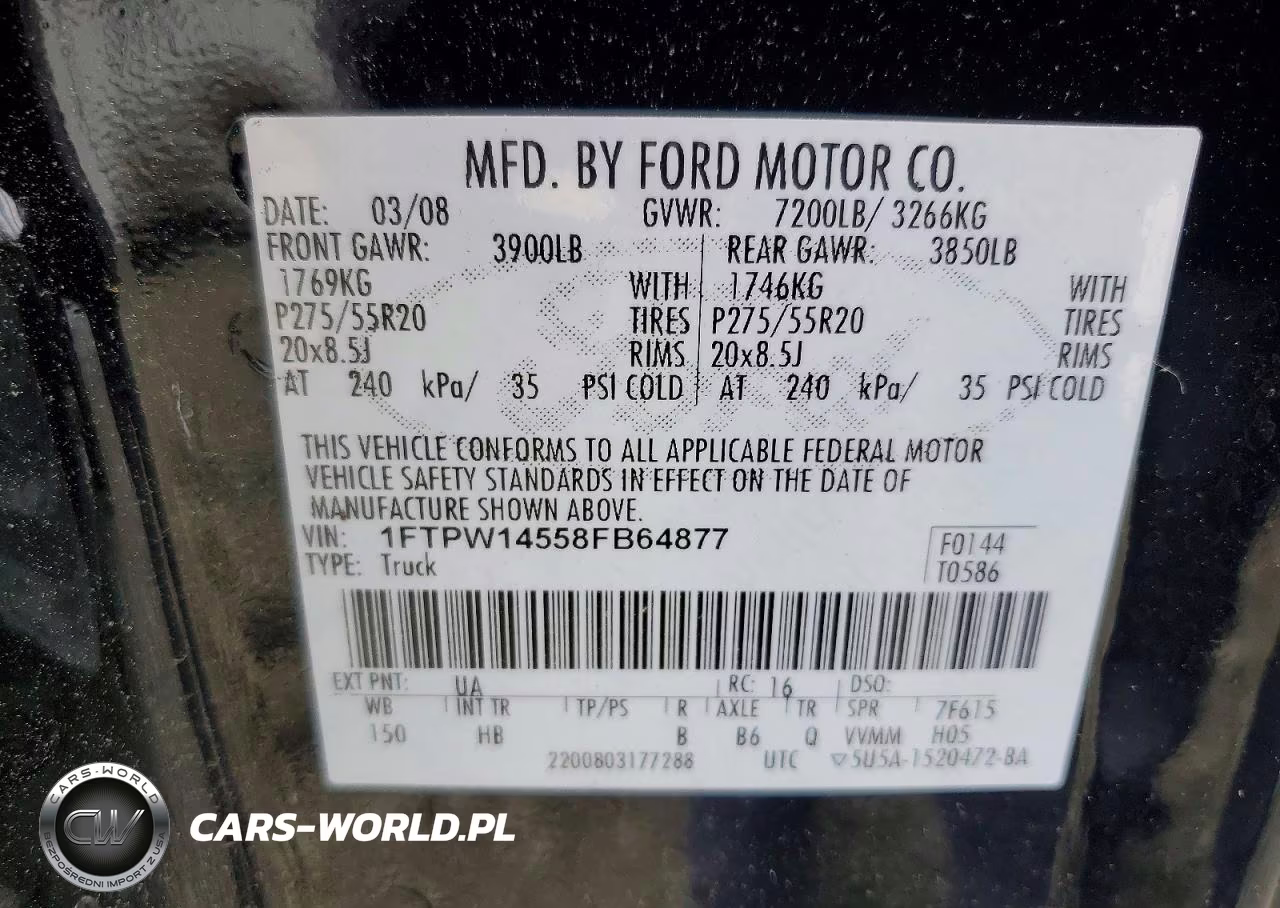 2008 Ford F150 Supercrew VIN:1FTPW14558FB64877 - 12