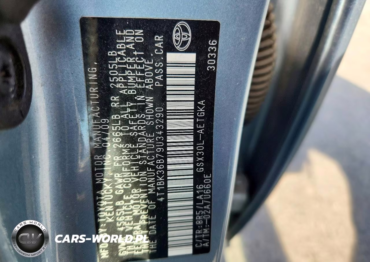 2009 Toyota Avalon Xls VIN:4T1BK36B79U343290 - 12