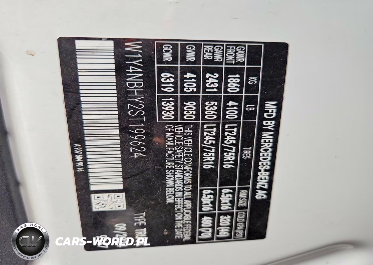 2025 Mercedes-Benz Sprinter 2500 VIN:W1Y4NBHY2ST199624 - 13