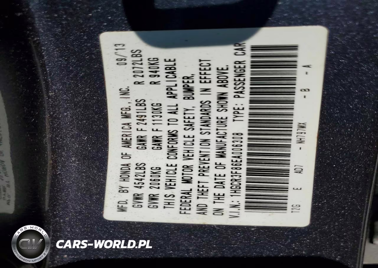 2014 Honda Accord Exl VIN:1HGCR3F86EA006308 - 13
