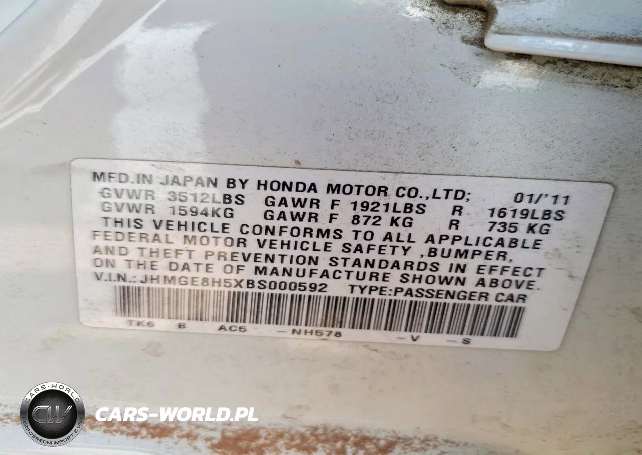 2011 Honda Fit Sport VIN:JHMGE8H5XBS000592 - 12