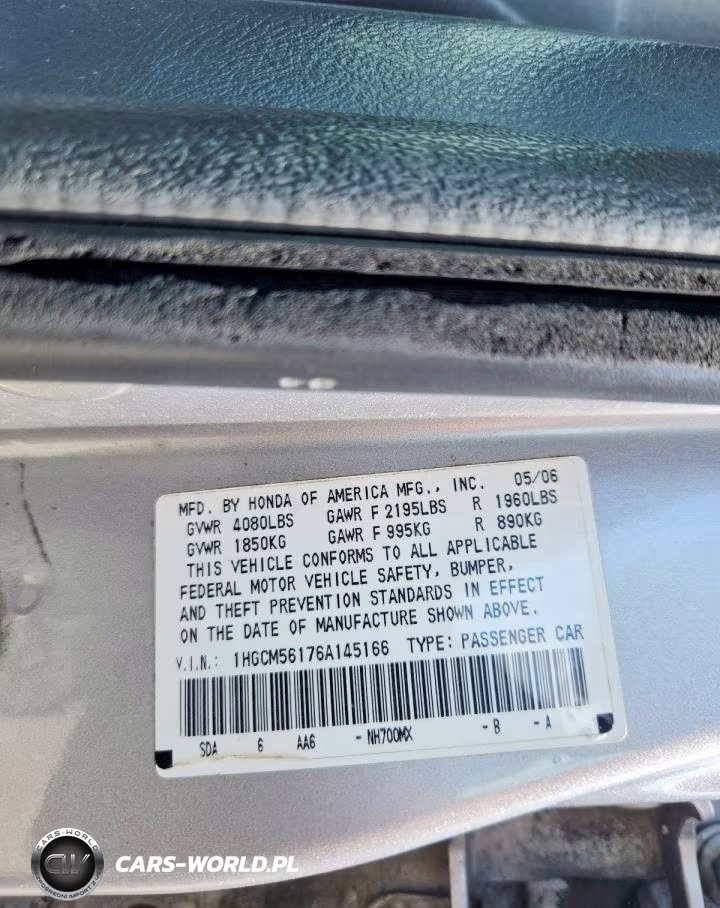 2006 Honda Accord Value VIN:1HGCM56176A145166 - 13