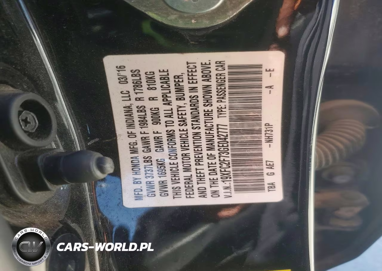 2016 Honda Civic Ex VIN:19XFC2F73GE042777 - 12