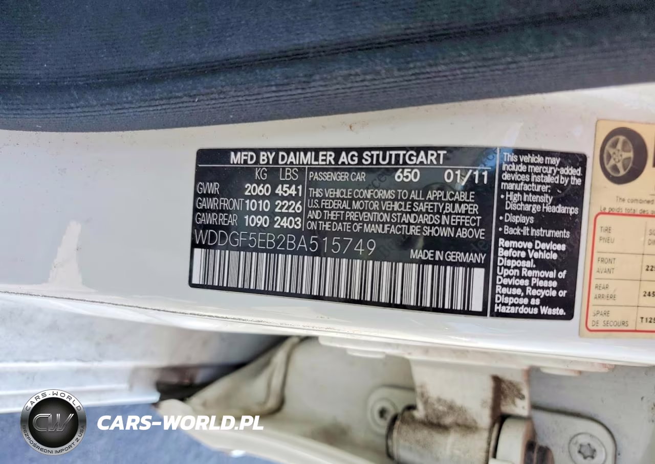2011 Mercedes-Benz C VIN:WDDGF5EB2BA515749 - 13