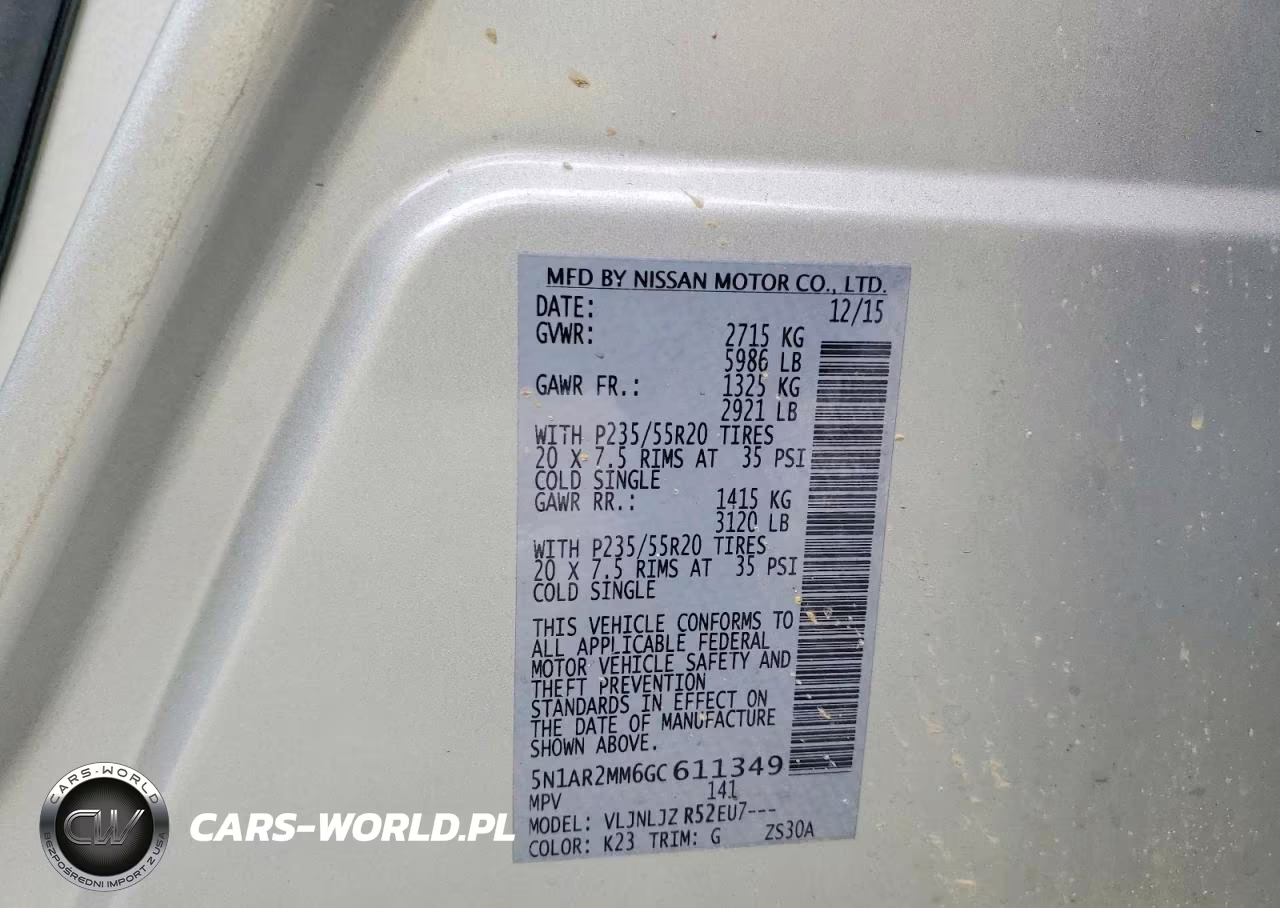 2016 Nissan Pathfinder Platinum VIN:5N1AR2MM6GC611349 - 14