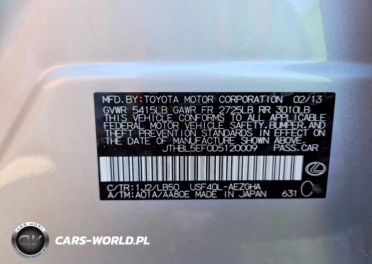 2013 Lexus Ls 460 VIN:JTHBL5EF0D5120009 - 12