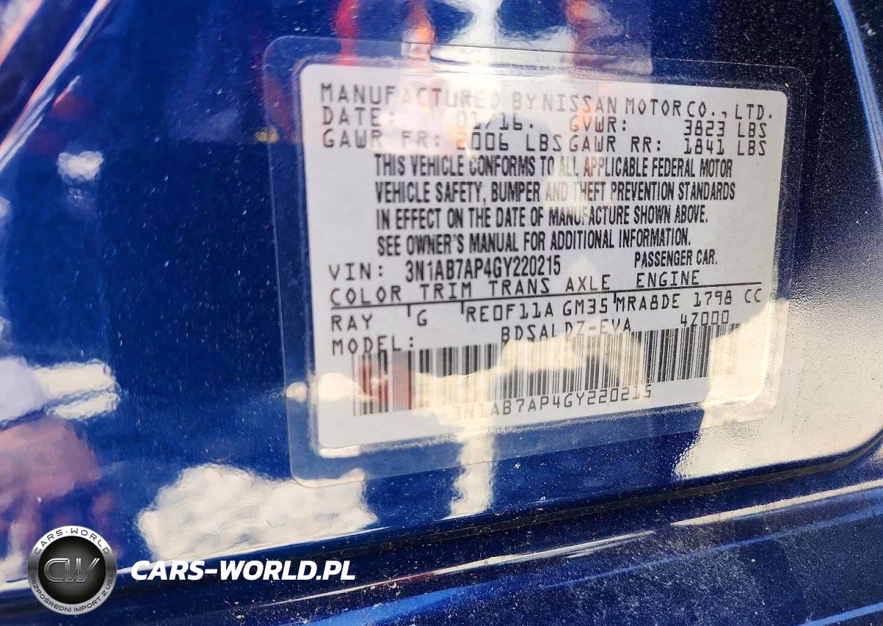 2016 Nissan Sentra Sv VIN:3N1AB7AP4GY220215 - 12