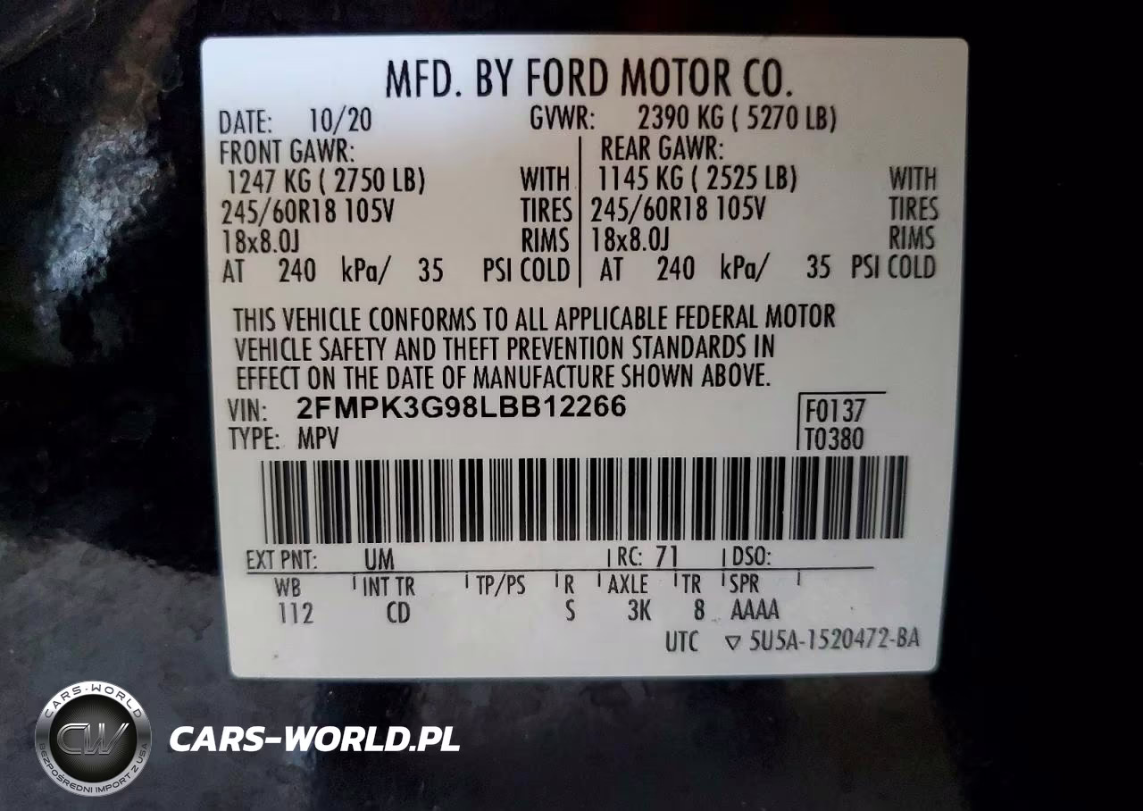 2020 Ford Edge Se VIN:2FMPK3G98LBB12266 - 13