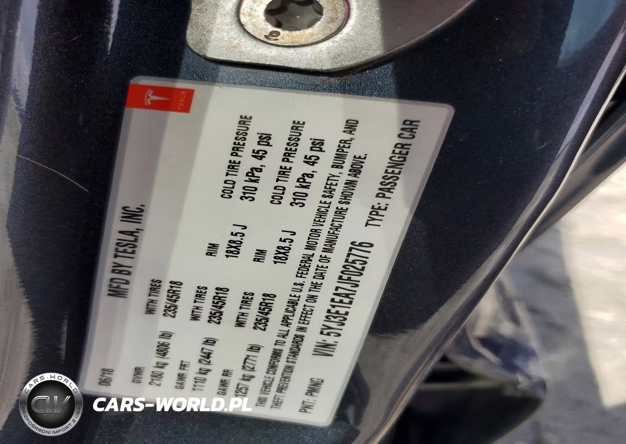 2018 Tesla Model 3 VIN:5YJ3E1EA7JF025776 - 12