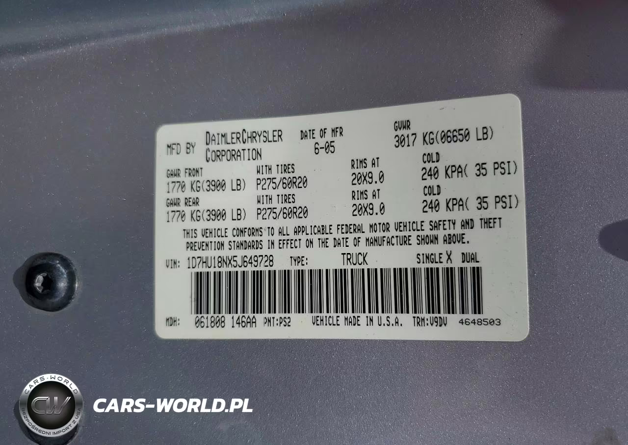 2005 Dodge Ram 1500 St VIN:1D7HU18NX5J649728 - 12