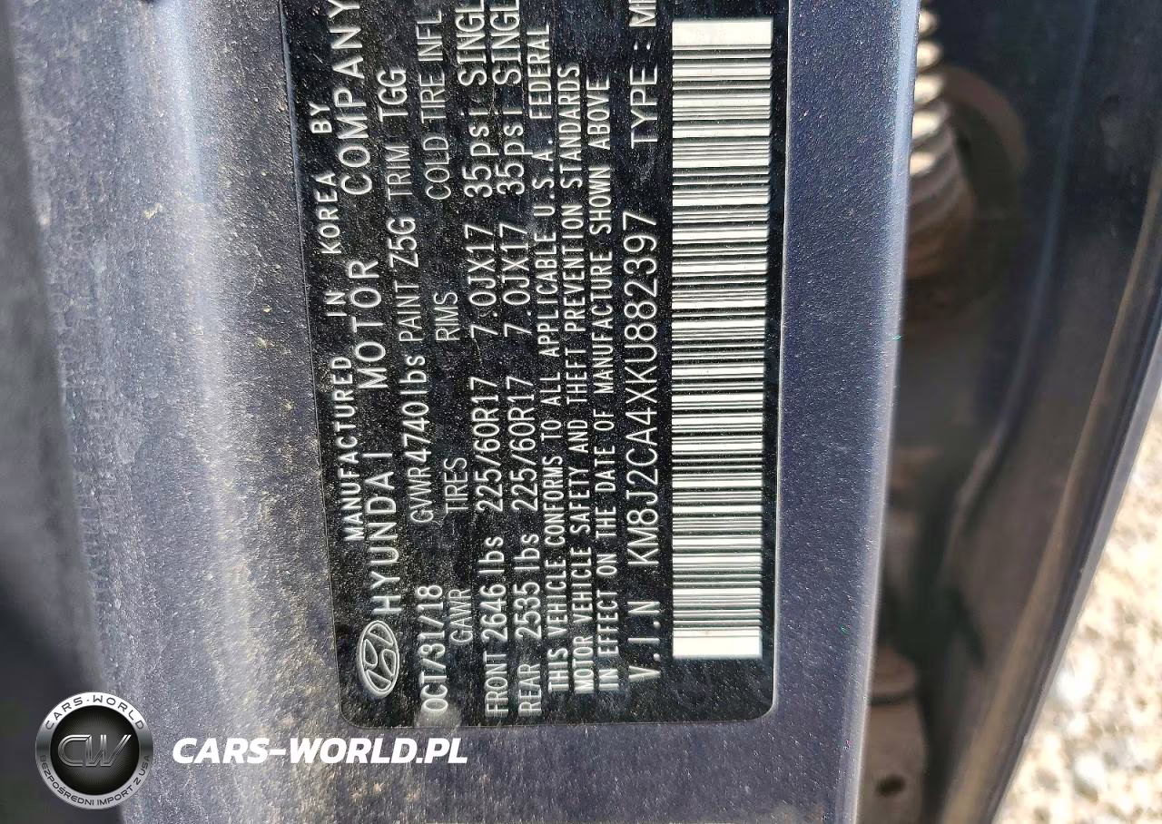2019 Hyundai Tucson Se VIN:KM8J2CA4XKU882397 - 13