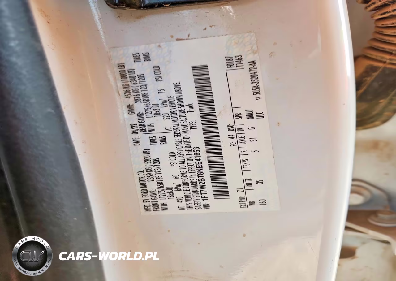 2022 Ford F250 Super Duty VIN:1FT7W2BT8NEE41658 - 12