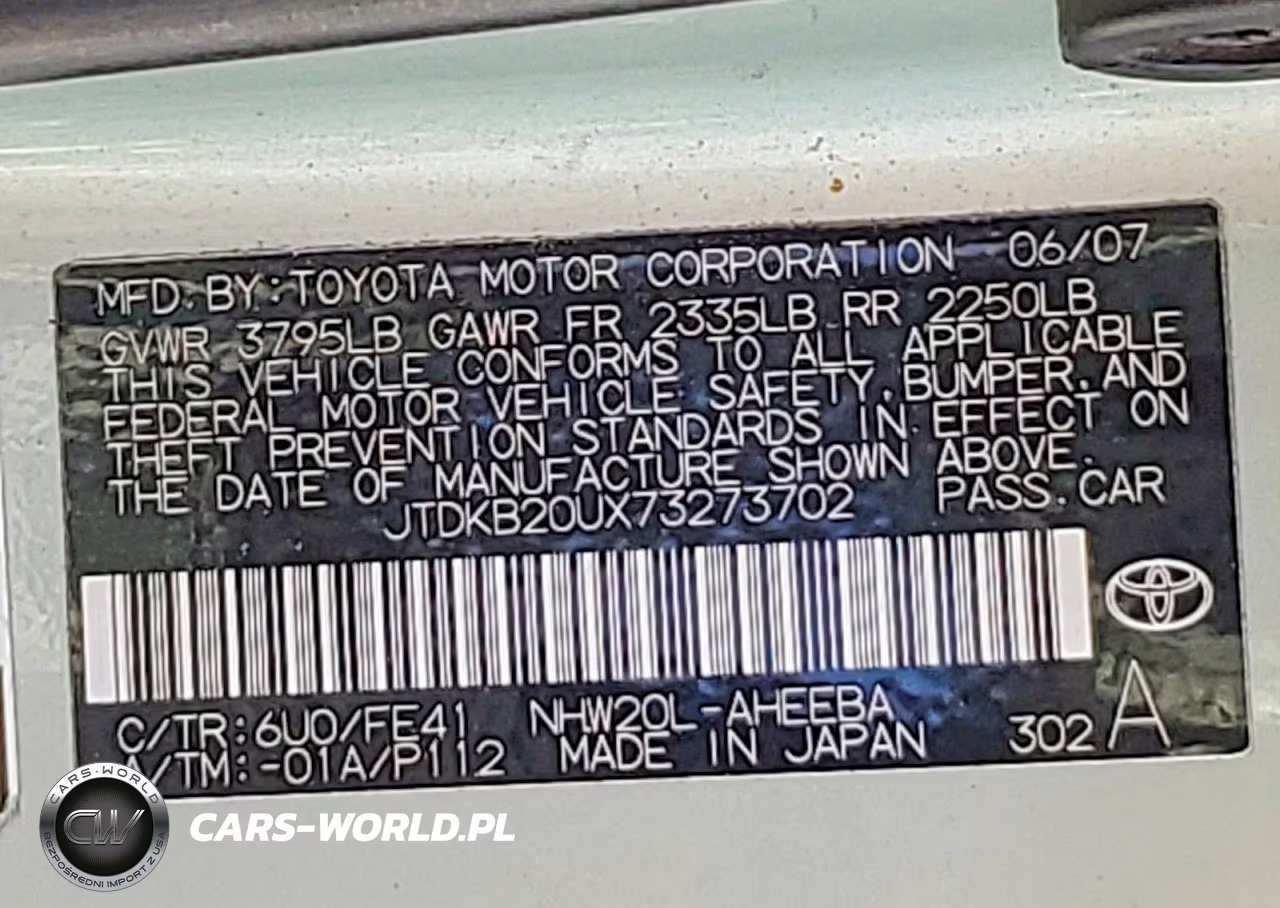 2007 Toyota Prius Base VIN:JTDKB20UX73273702 - 13