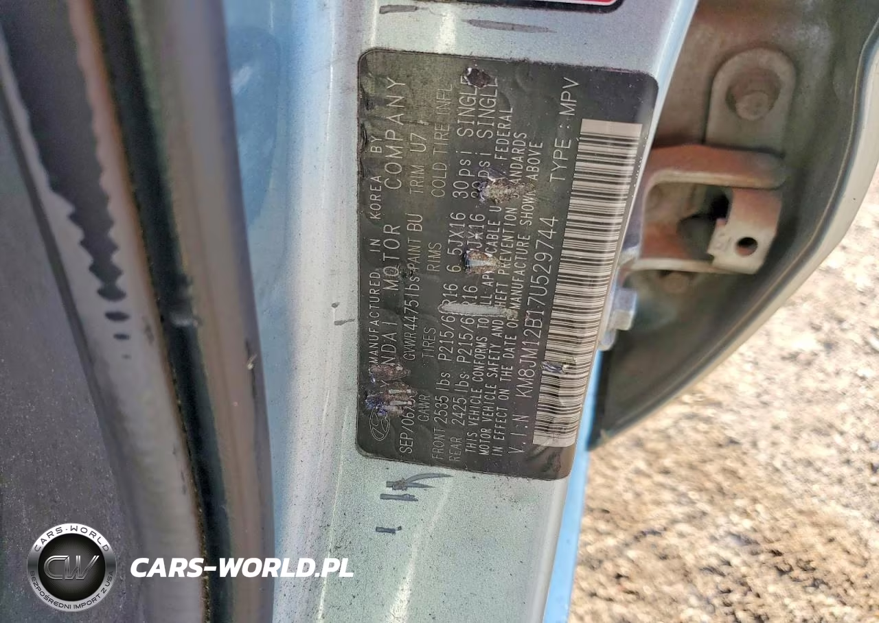 2007 Hyundai Tucson Gls VIN:KM8JM12B17U529744 - 13