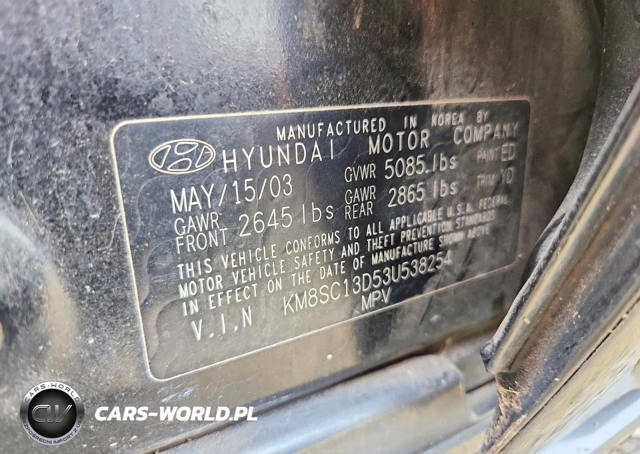 2003 Hyundai Santa Fe Gls VIN:KM8SC13D53U538254 - 13