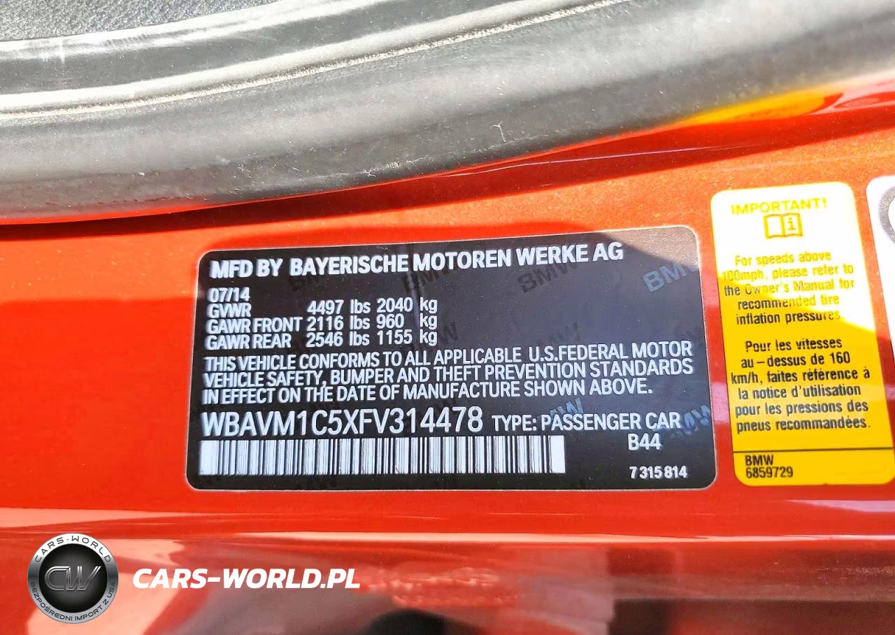 2015 BMW X1 Sdrive28I VIN:WBAVM1C5XFV314478 - 13