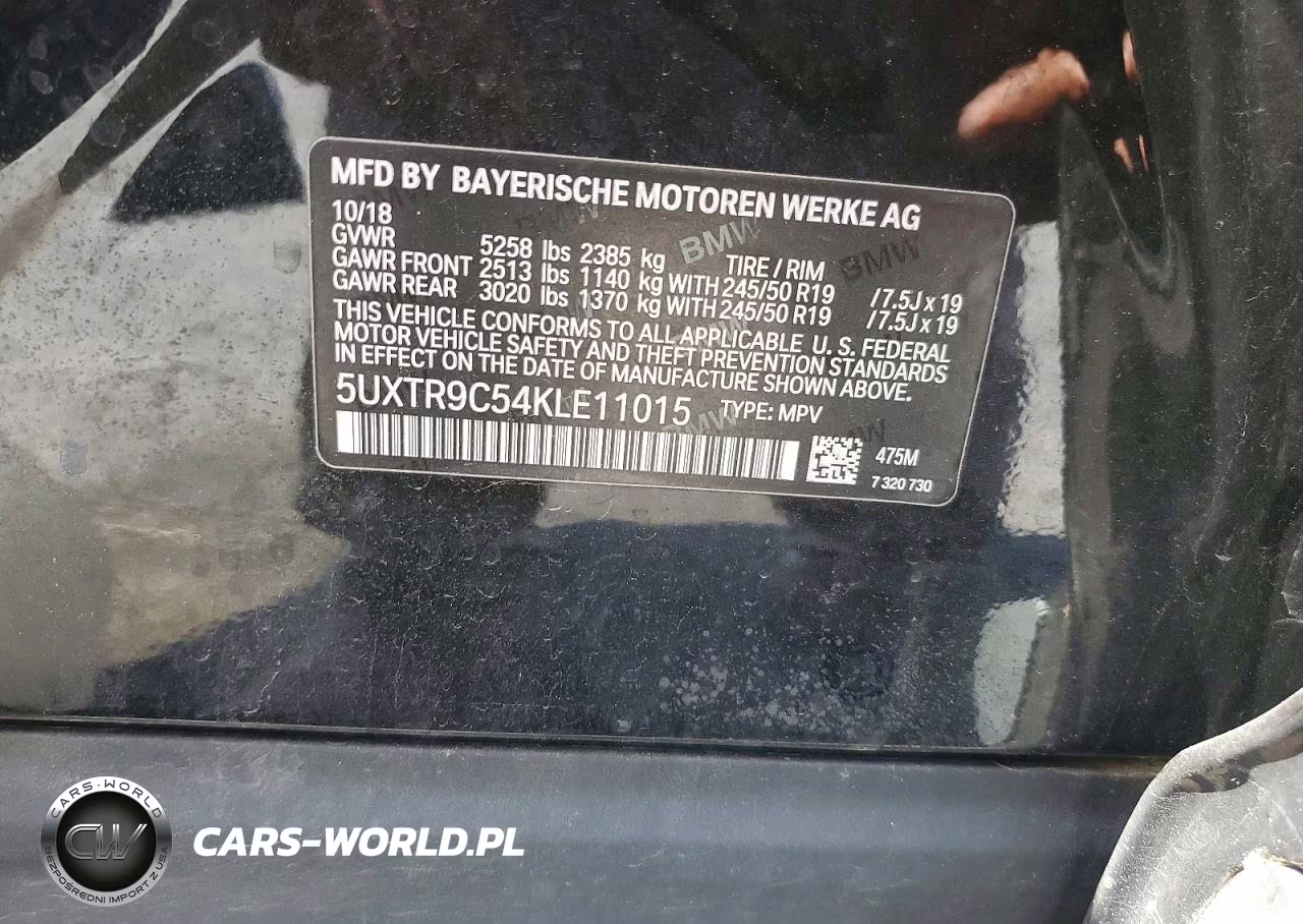 2019 BMW X3 xDrive30I VIN:5UXTR9C54KLE11015 - 13