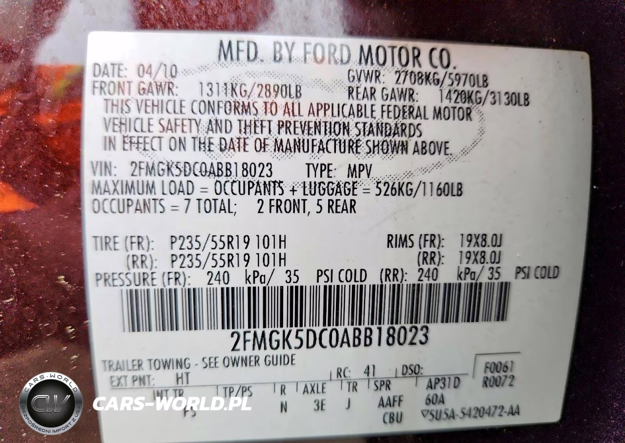 2010 Ford Flex Limited VIN:2FMGK5DC0ABB18023 - 13
