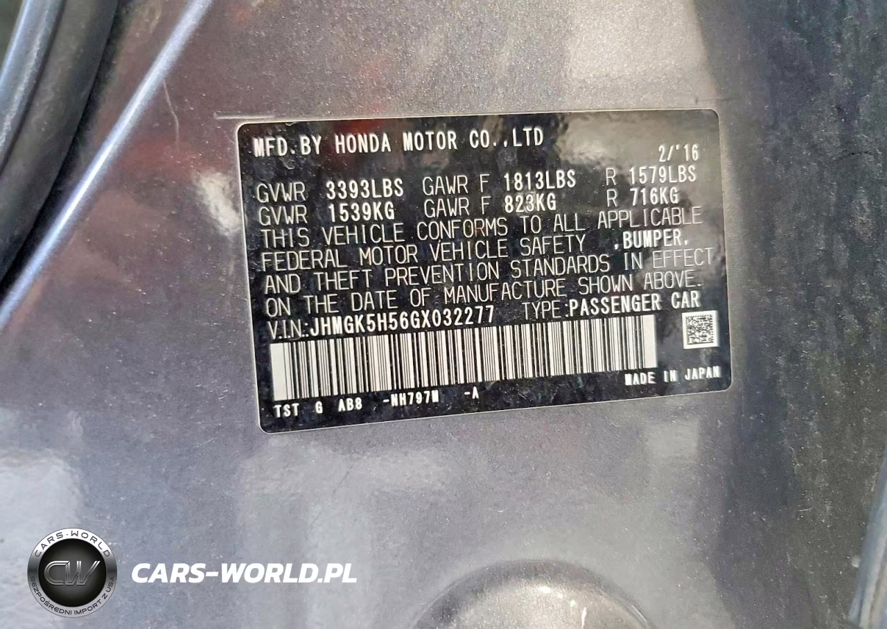 2016 Honda Fit Lx VIN:JHMGK5H56GX032277 - 12