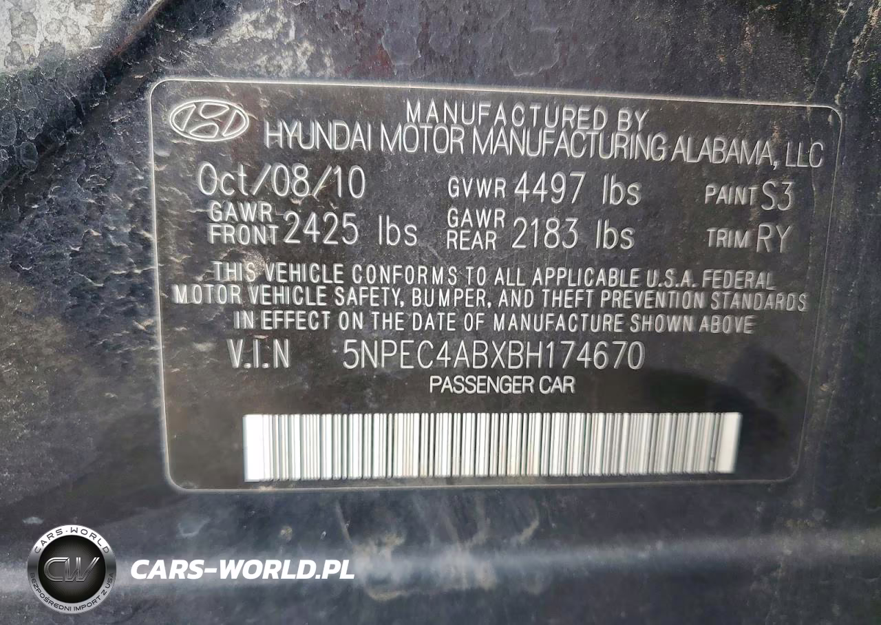 2011 Hyundai Sonata Se 2.0T VIN:5NPEC4ABXBH174670 - 12