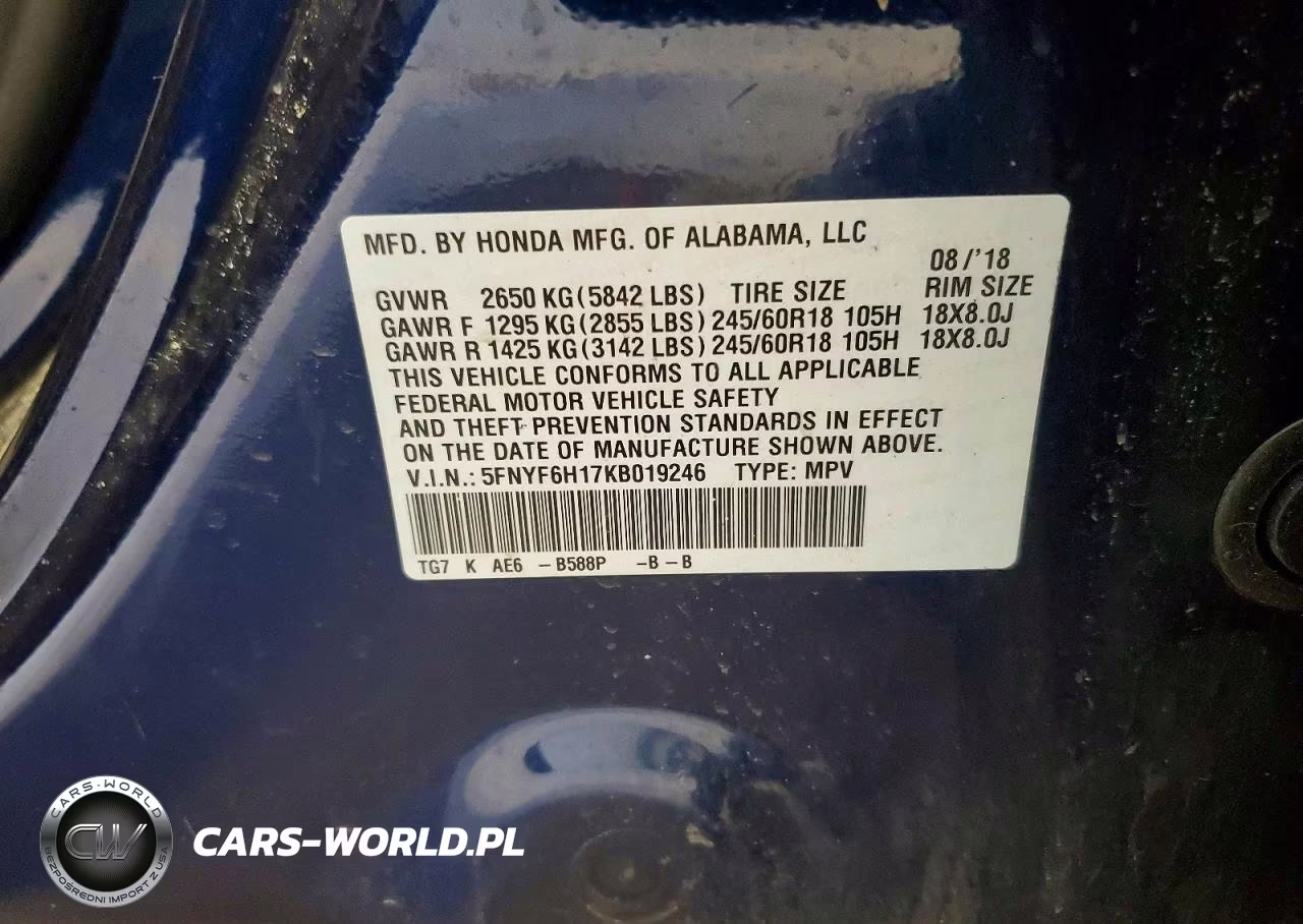 2019 Honda Pilot Lx VIN:5FNYF6H17KB019246 - 13