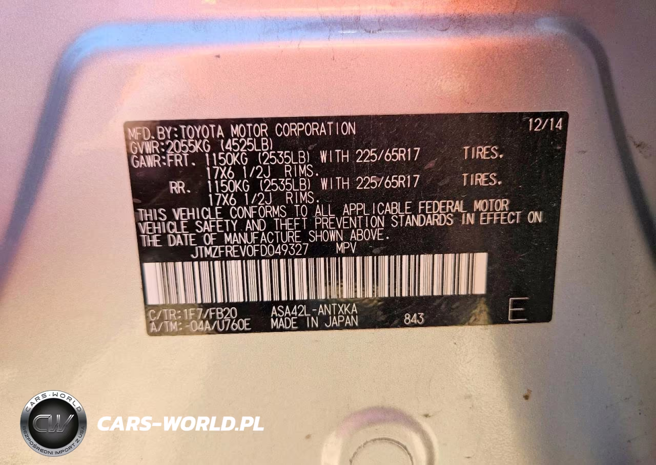 2015 Toyota Rav4 Le VIN:JTMZFREV0FD049327 - 13