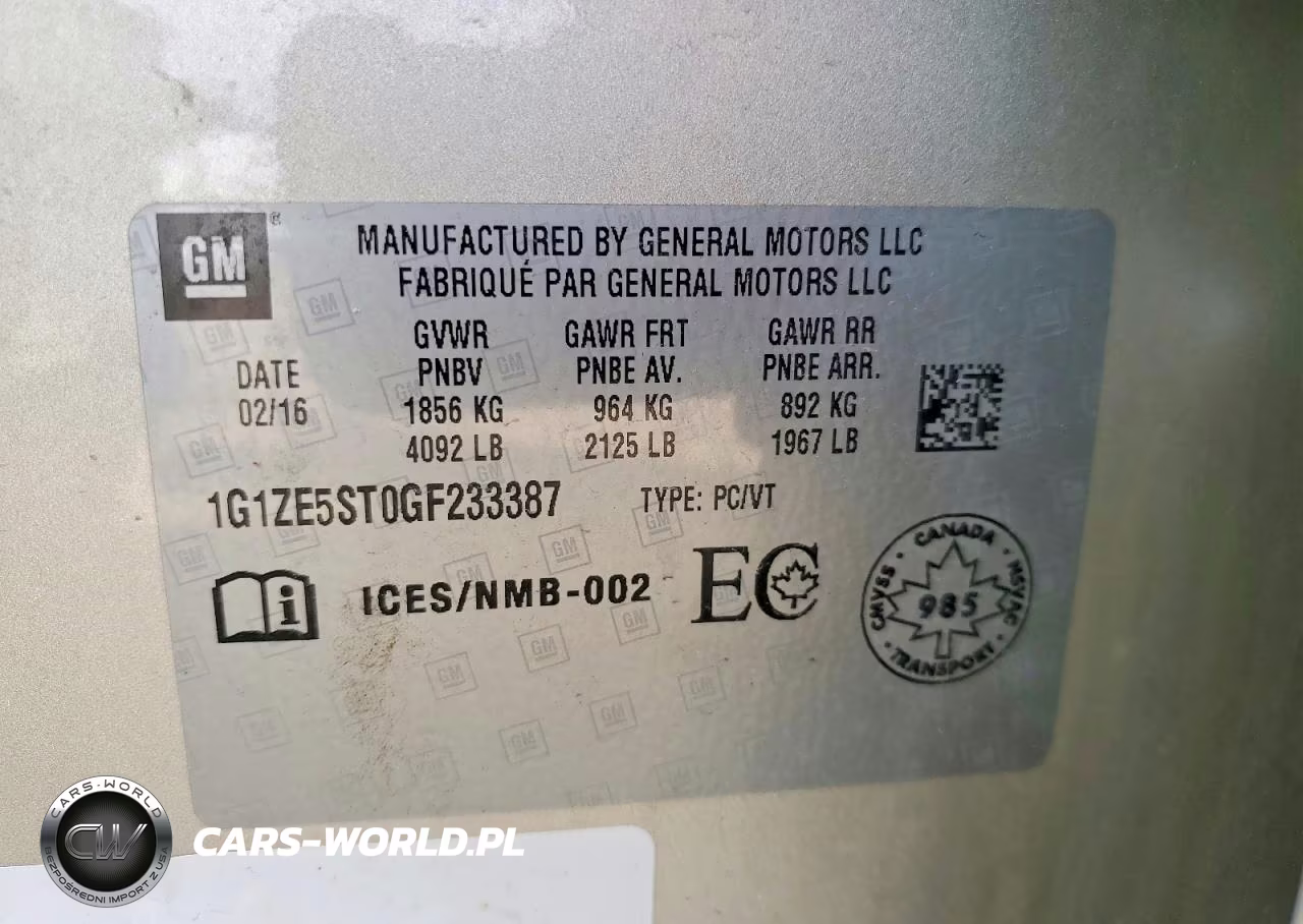 2016 Chevrolet 20-2500 VIN:1G1ZE5ST0GF233387 - 12