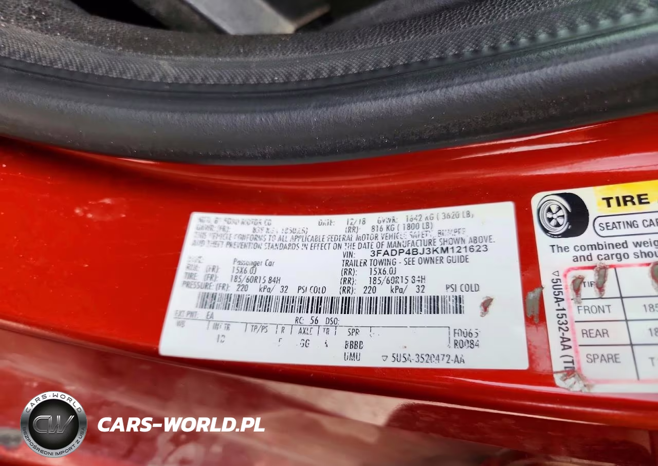2019 Ford Fiesta Se VIN:3FADP4BJ3KM121623 - 12