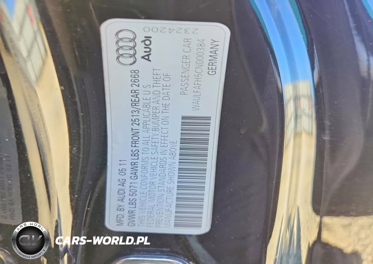 2012 Audi A5 Premium Plus VIN:WAULFAFH5CN000384 - 12