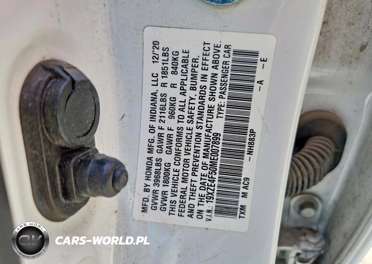 2021 Honda Insight Ex VIN:19XZE4F50ME007899 - 12